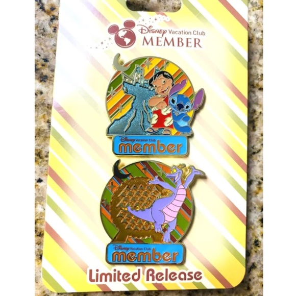 NWT Disney Vacation Club Member DVC Lilo & Stitch and Figment Pins Set of 2 … - Picture 2 of 5